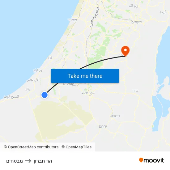 מבטחים to הר חברון map
