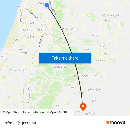 נחלים to הר חברון map