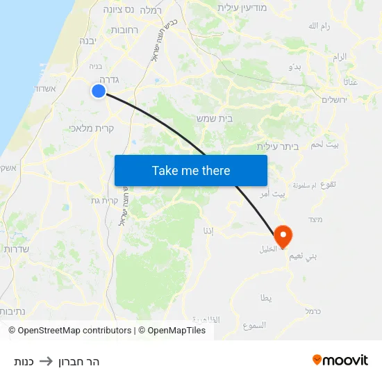 כנות to הר חברון map