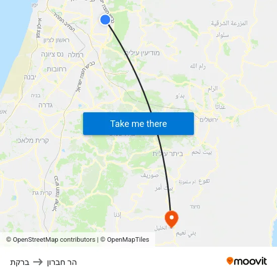 ברקת to הר חברון map