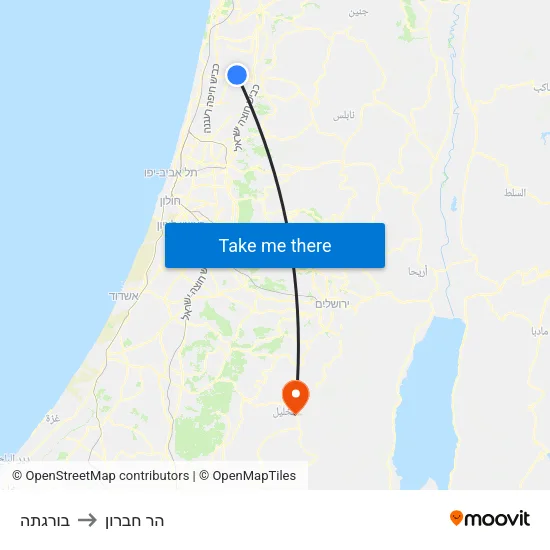 בורגתה to הר חברון map