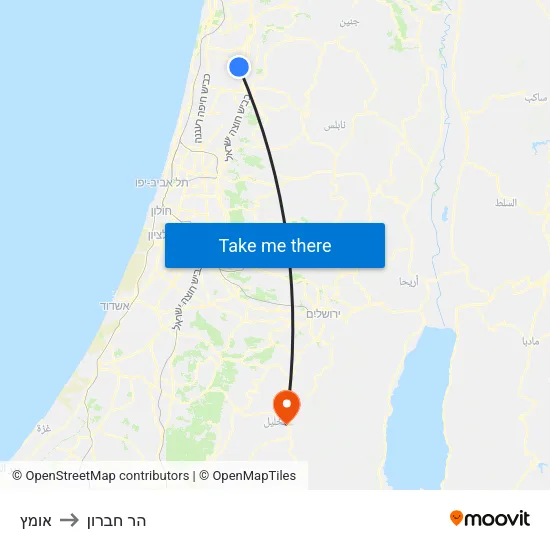 אומץ to הר חברון map