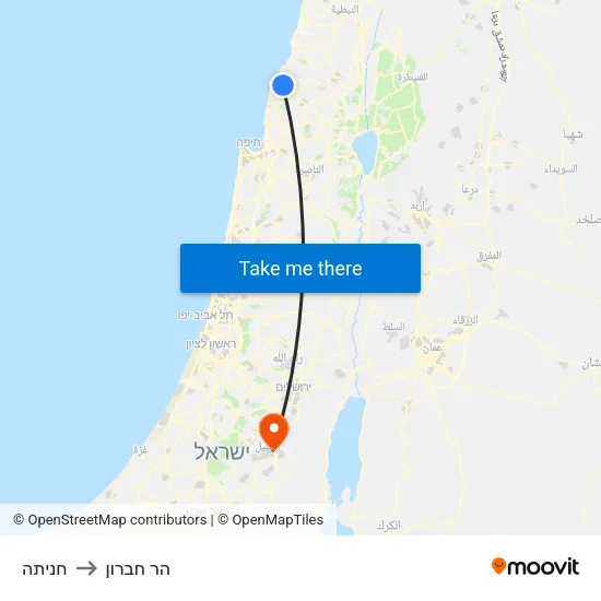 חניתה to הר חברון map