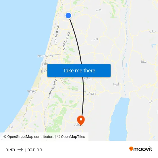 מאור to הר חברון map
