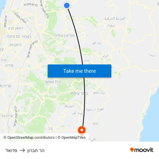 פדואל to הר חברון map
