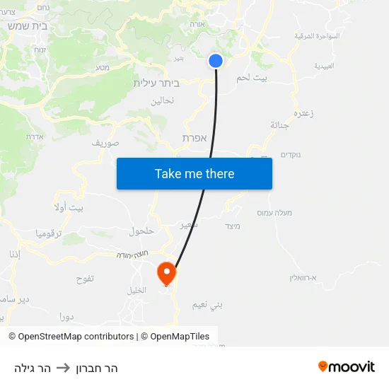 הר גילה to הר חברון map