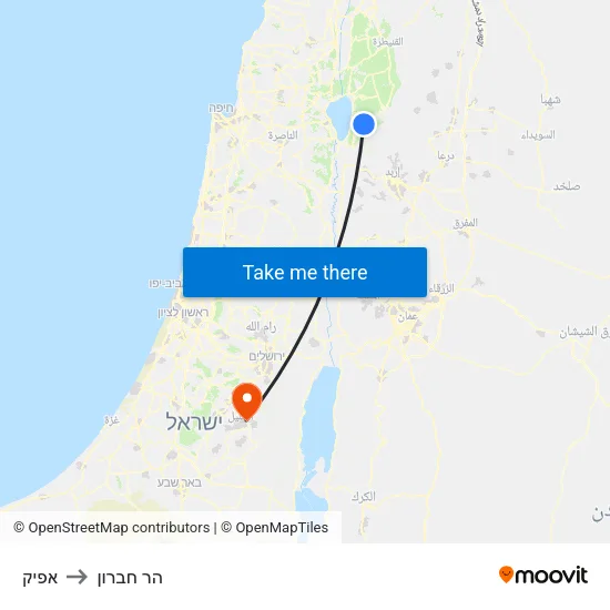 אפיק to הר חברון map
