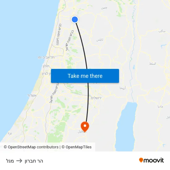 מגל to הר חברון map