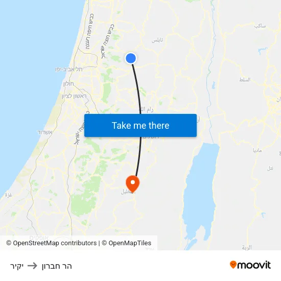 יקיר to הר חברון map