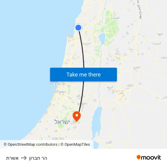 אשרת to הר חברון map