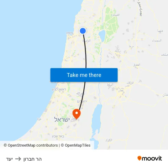 יעד to הר חברון map