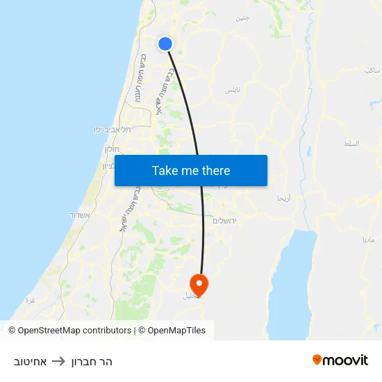 אחיטוב to הר חברון map