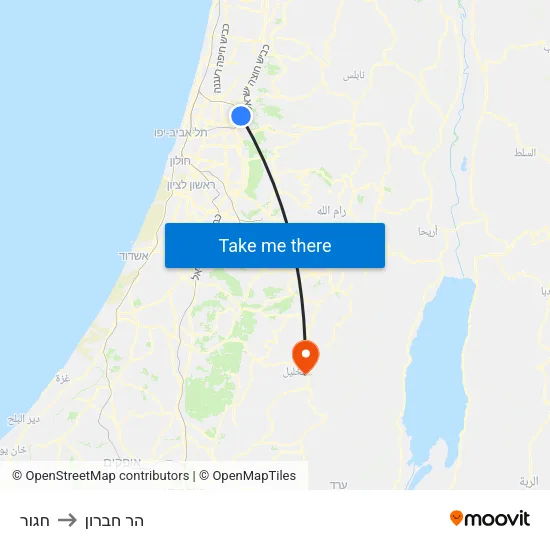 חגור to הר חברון map