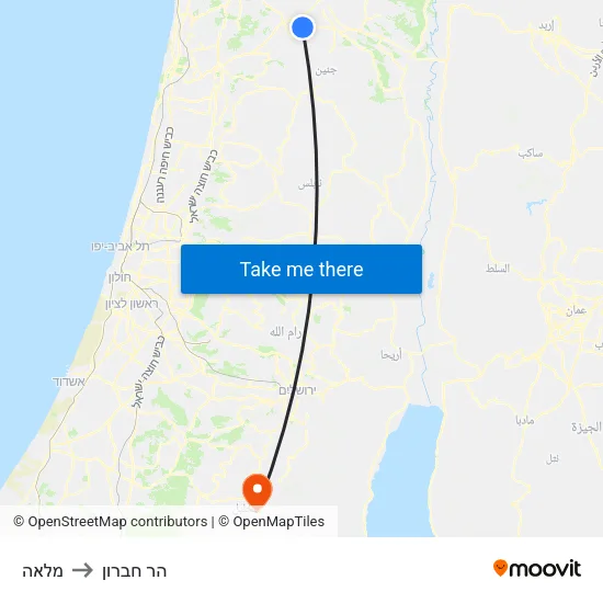 מלאה to הר חברון map