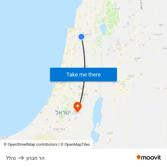 נהלל to הר חברון map