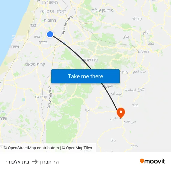 בית אלעזרי to הר חברון map