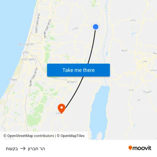 בקעות to הר חברון map