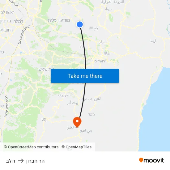 דולב to הר חברון map
