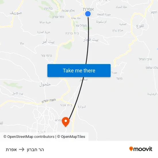 אפרת to הר חברון map