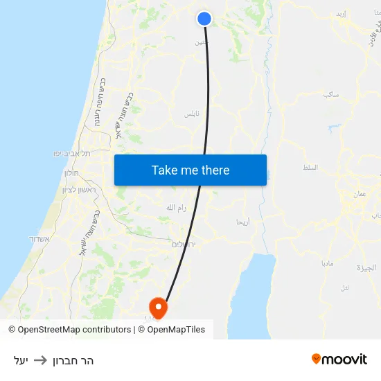 יעל to הר חברון map