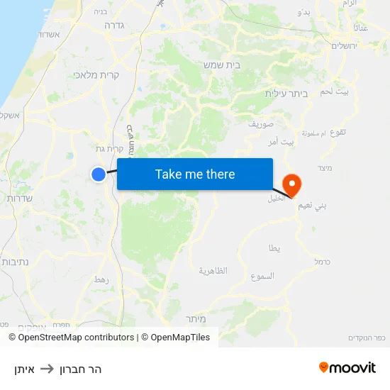 איתן to הר חברון map