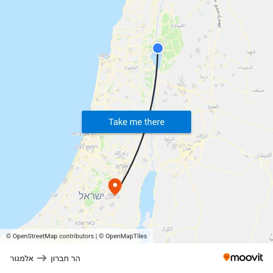 אלמגור to הר חברון map