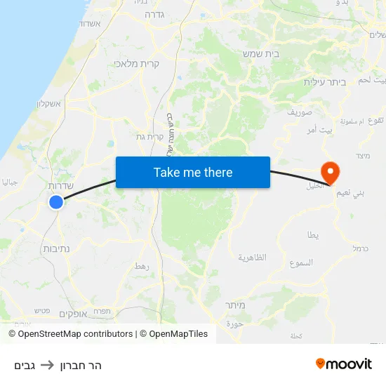 גבים to הר חברון map