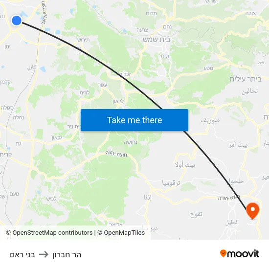 בני ראם to הר חברון map