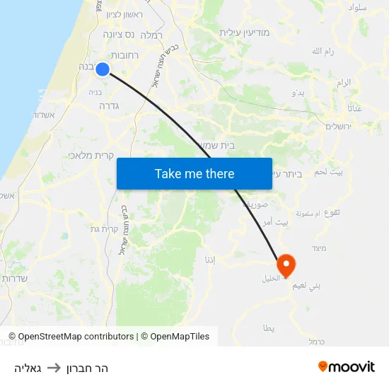 גאליה to הר חברון map
