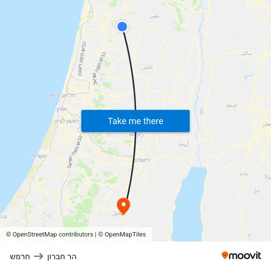 חרמש to הר חברון map