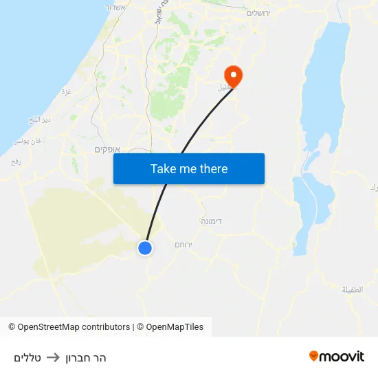 טללים to הר חברון map