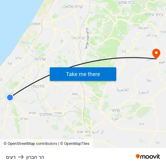 רעים to הר חברון map
