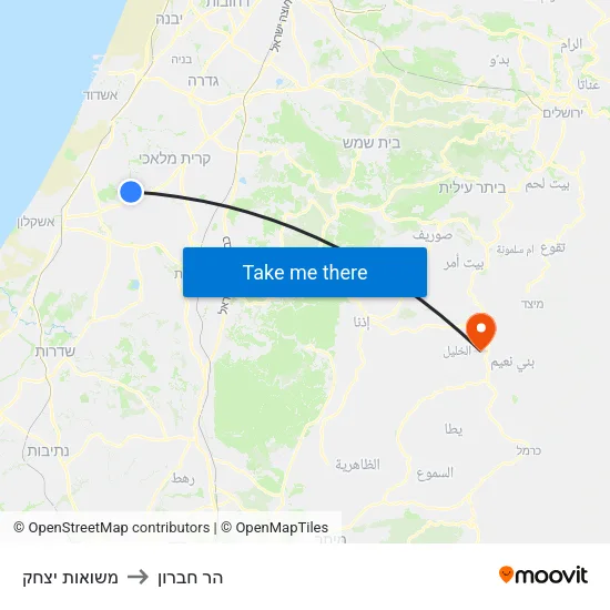 משואות יצחק to הר חברון map