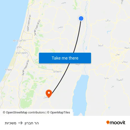 משכיות to הר חברון map