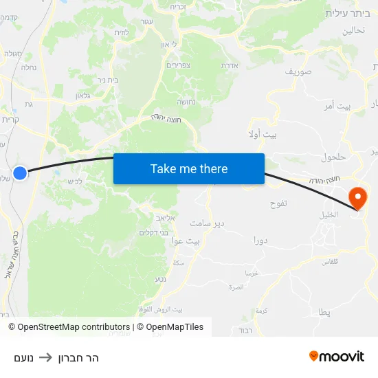 נועם to הר חברון map