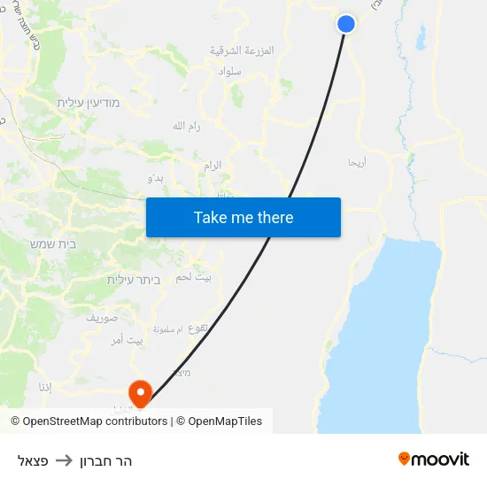 פצאל to הר חברון map