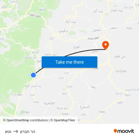 נטע to הר חברון map