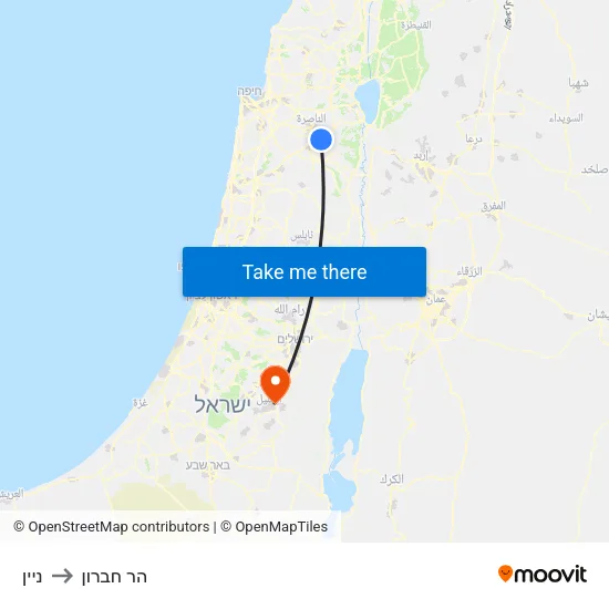 ניין to הר חברון map