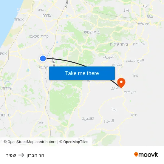 שפיר to הר חברון map