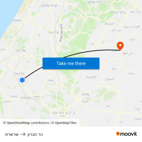 שרשרת to הר חברון map