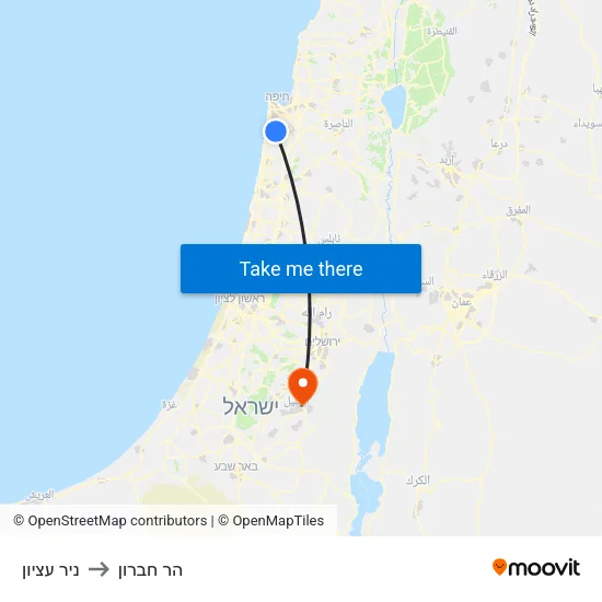 ניר עציון to הר חברון map