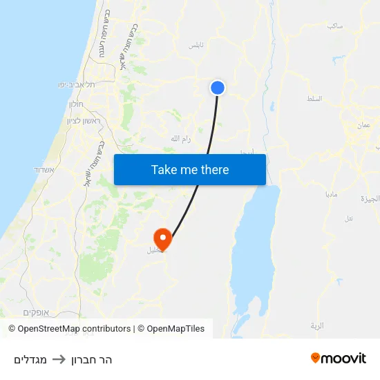 מגדלים to הר חברון map