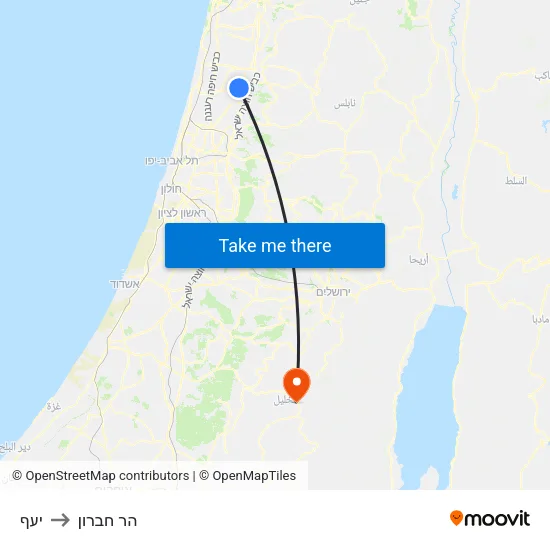 יעף to הר חברון map