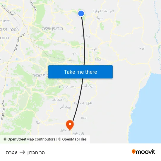 עטרת to הר חברון map