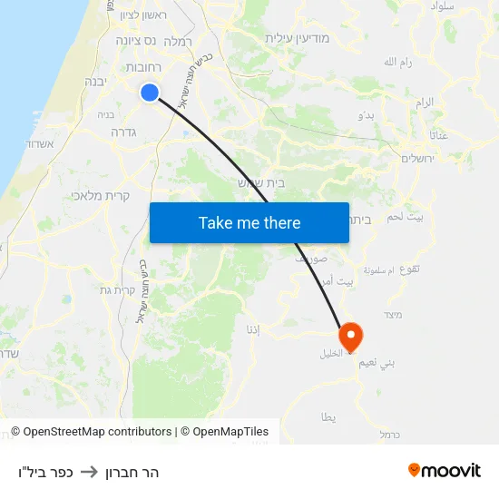 כפר ביל"ו to הר חברון map