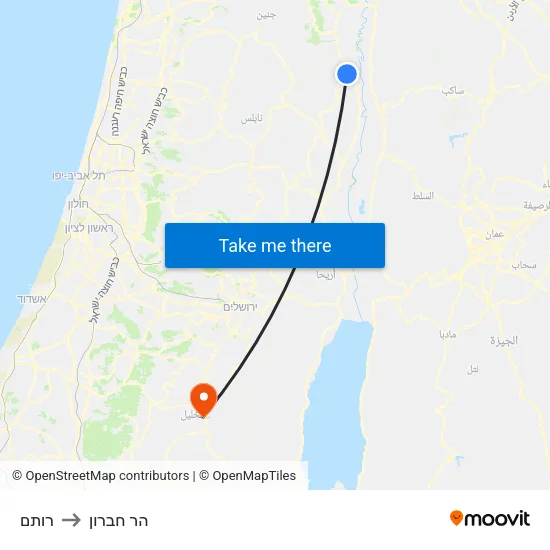 רותם to הר חברון map