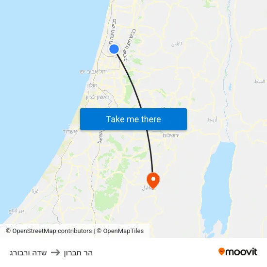 שדה ורבורג to הר חברון map