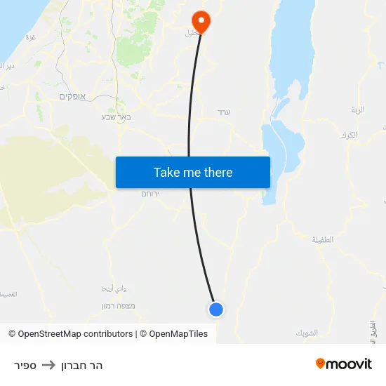 ספיר to הר חברון map