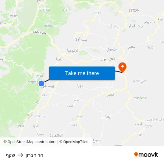 שקף to הר חברון map