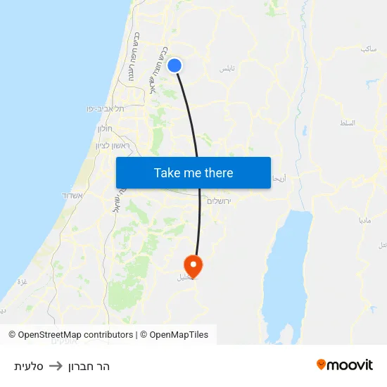 סלעית to הר חברון map